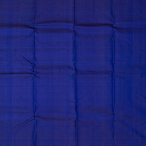 Dark Blue Handloom Kanchipuram Silk Saree With Zari Stripes