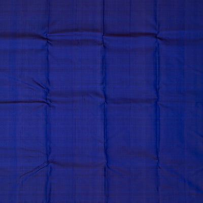 Dark Blue Handloom Kanchipuram Silk Saree With Zari Stripes