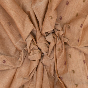 Light Brown Bengal Cotton Saree With Mango Motifs