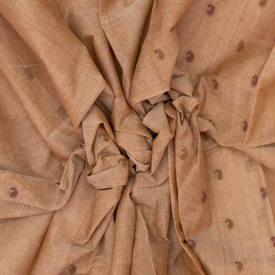 Light Brown Bengal Cotton Saree With Mango Motifs