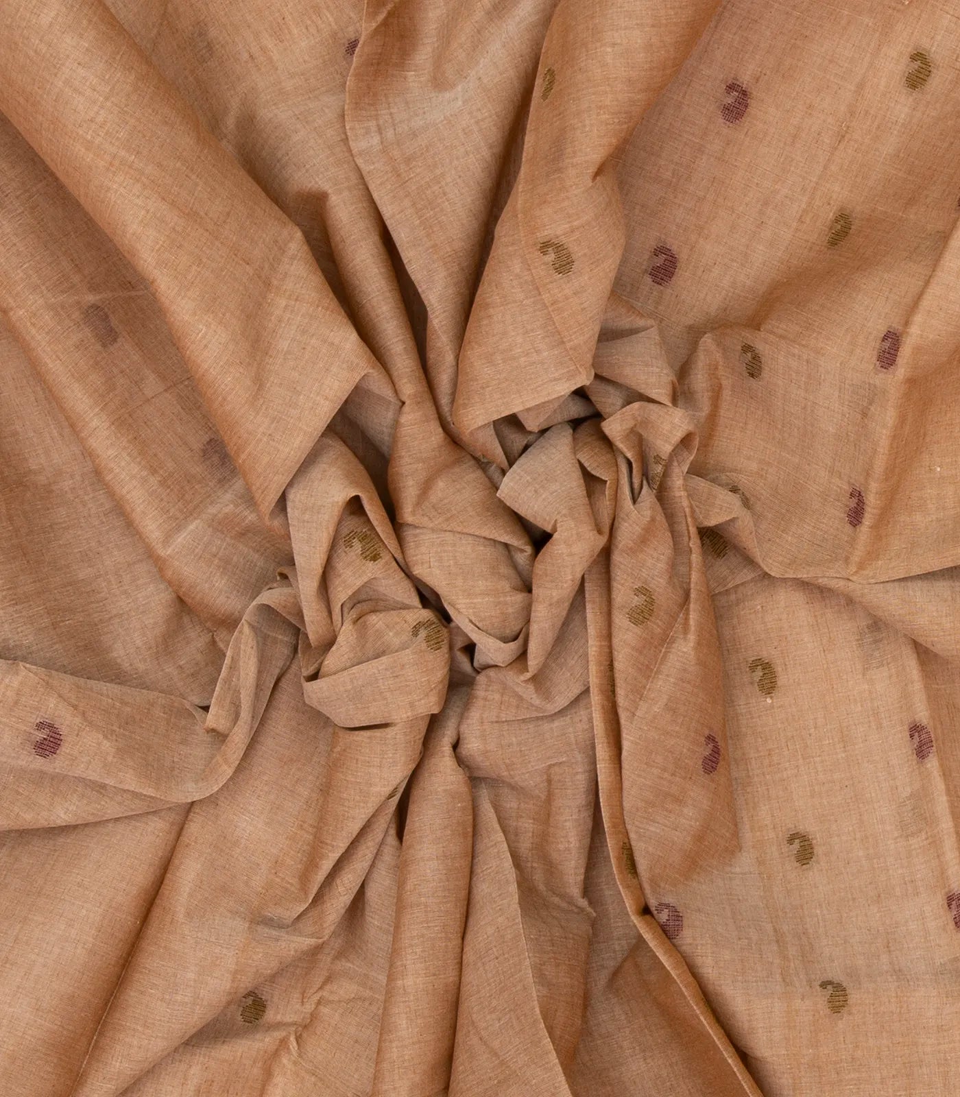 Light Brown Bengal Cotton Saree With Mango Motifs