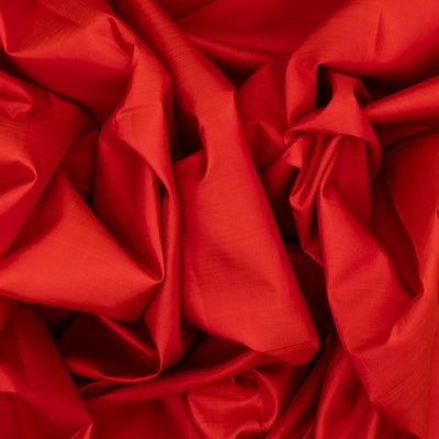 Red Handloom Kanchipuram Silk Saree With Brown Border