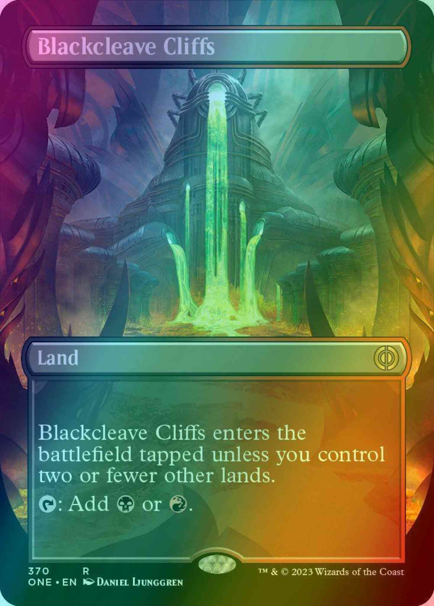 Blackcleave Cliffs [370] [Borderless] [Phyrexia: All Will Be One] [Foil]