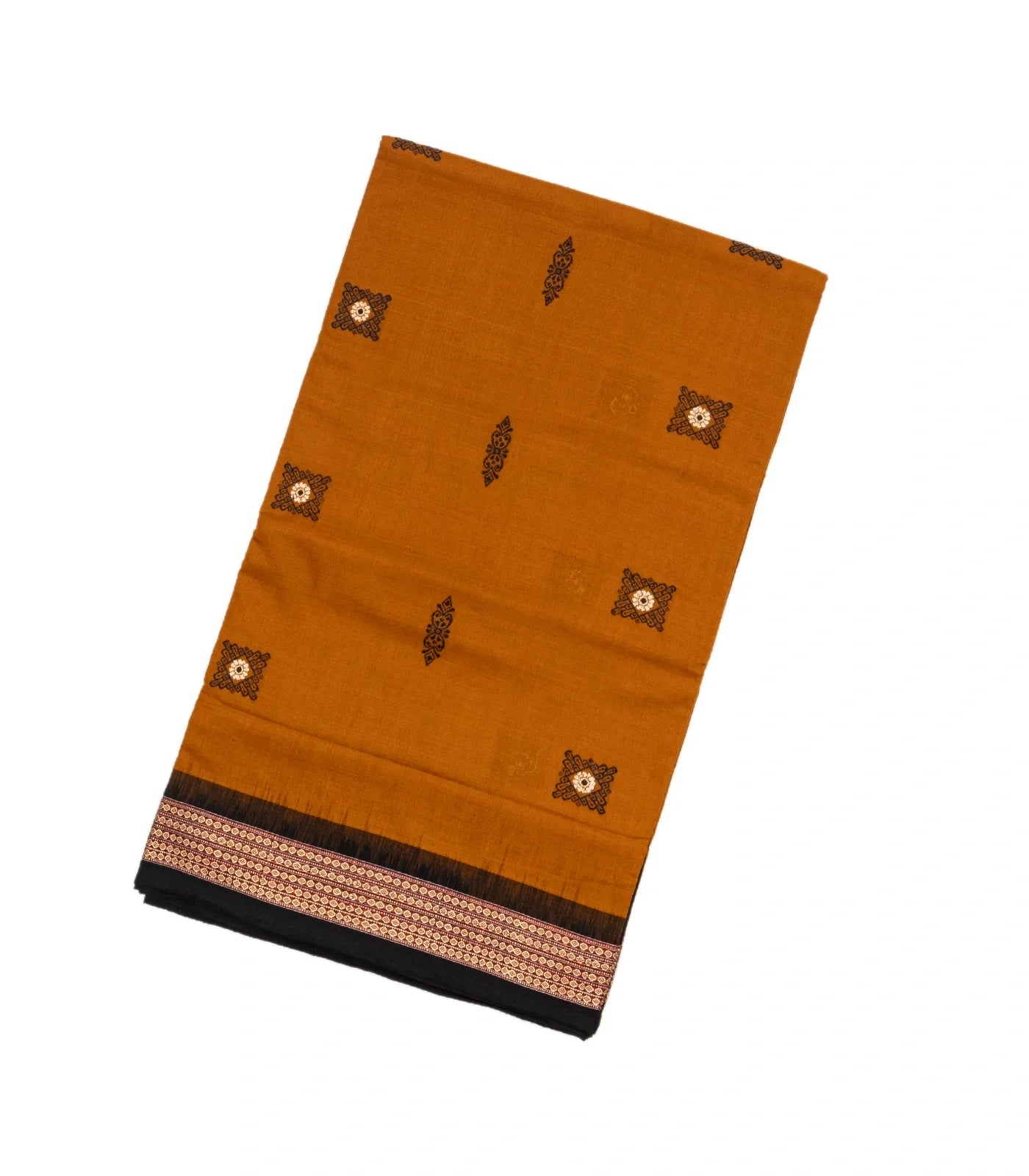 Oil Mustard Handloom Orissa Cotton Saree With Tie & Dye Pallu