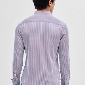 Lavender Stripes Slim Fit Stretch Shirt