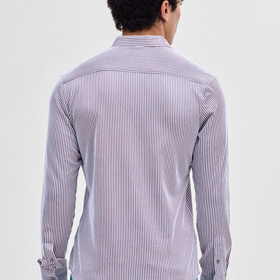 Lavender Stripes Slim Fit Stretch Shirt
