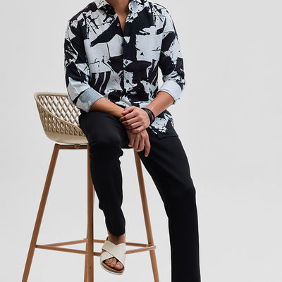 Black Textured Abstract Shirt