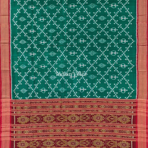 Green Tribal Body Khandua Pata Silk Saree