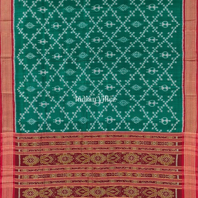 Green Tribal Body Khandua Pata Silk Saree