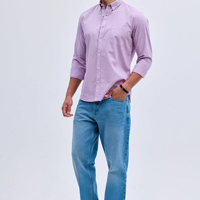 Lavender Checks Slim Fit Shirt