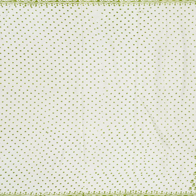 White Woven Jaipur Cotton Saree Printed With Green Floral Motifs