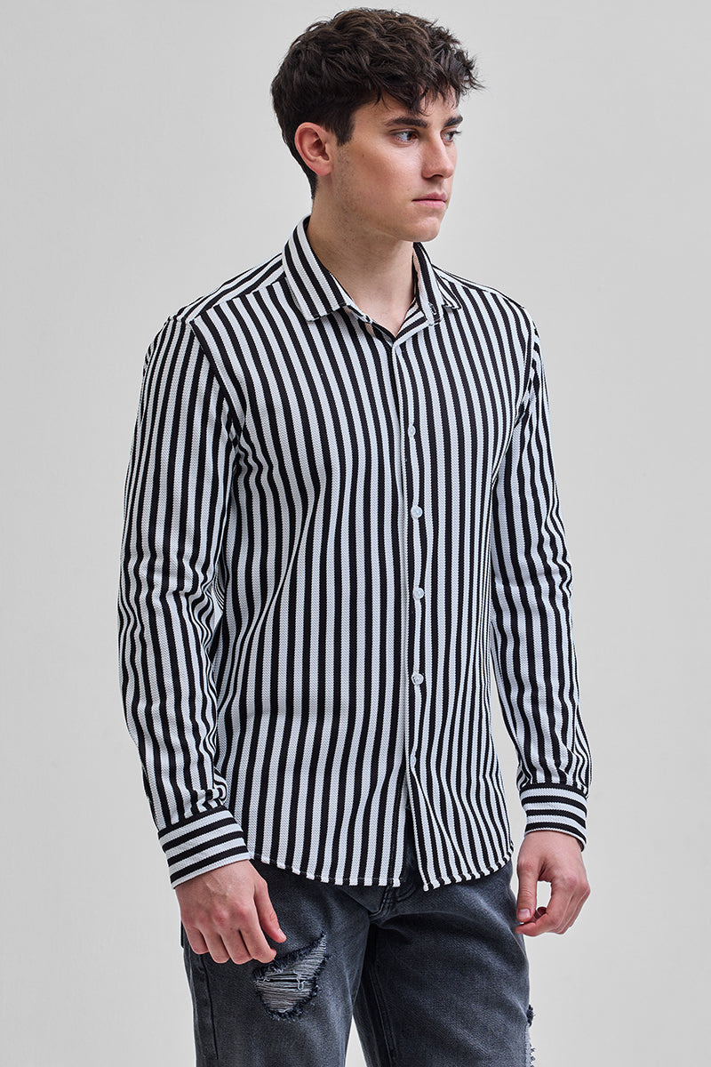 Black Stripes Slim Fit Shirt