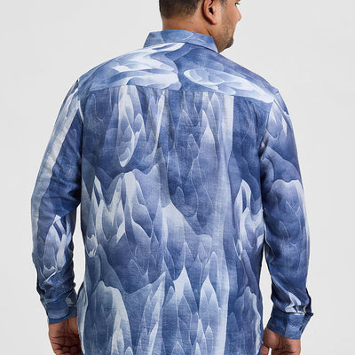 Blue Abstract Regular Fit Shirt