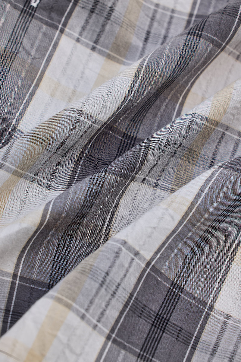 Grey Checks Slim Fit Shirt