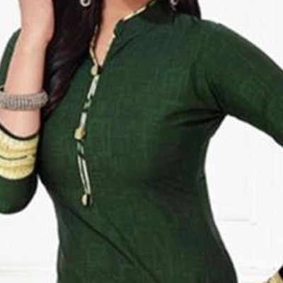 Dark Green Casual Wear Printed Leon Patiala Dress Material