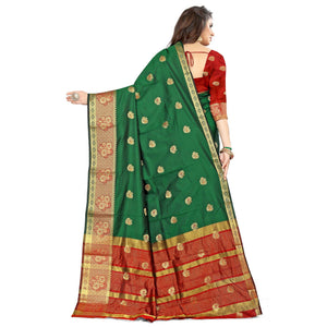 Dark Green Festive Wear Woven Maithili Silk Saree