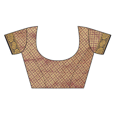 Dark Orange Festive Wear Jari Woven Heavy Silk Saree