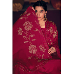 Dark Pink Casual Wear Stone Work Satin Saree With Border