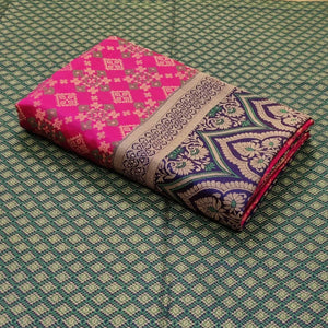 Dark Pink Festive Wear Woven Patola Silk Saree