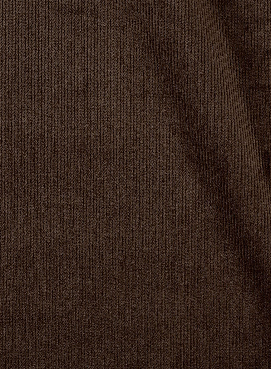 Dark Brown Stretch Pin Corduroy Easy Pants