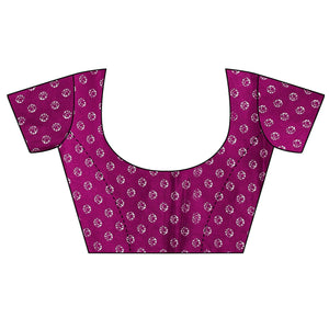 Dazzling Purple Colored Casual Wear Printed Jute Silk Saree