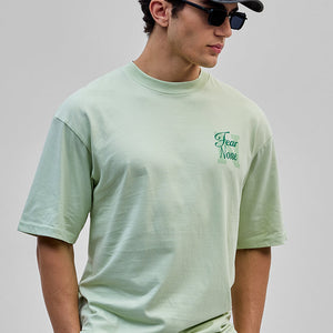 Fear None Light Green Oversized T-Shirt