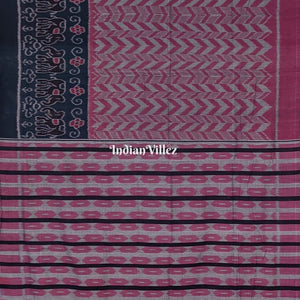 Charcoal Mauve Sambalpuri Ikat Cotton Saree