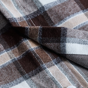 Brown Plaid Box Fit Flannel Shirt