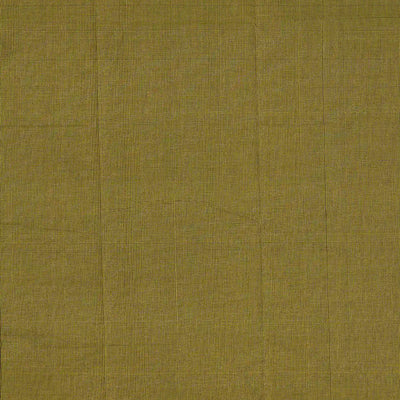 Olive Green Mangalagiri Cotton Saree With Checks & Contrast Border