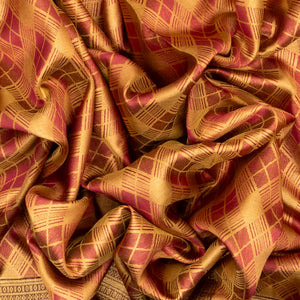Dusty Pink Handloom Kanchipuram Tissue Silk Saree With Diagonal Checks