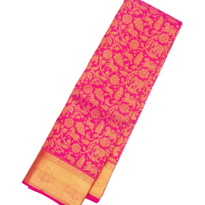 Hot Pink Handloom Kanchipuram Silk Saree With Vanasingaram Motifs