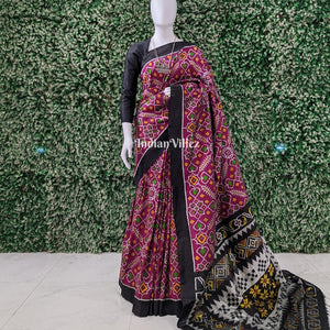 Rajkot Patola Inspired Odisha Handloom Contemporary Silk Saree