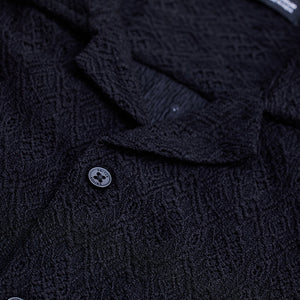 Black Self-Design Crochet Shirt