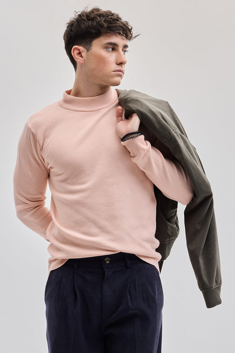 Light Pink Knitted Sweatshirt