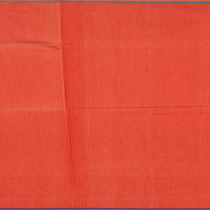 Orange Handwoven Dupion  Silk Saree With Blue & Purple Border-Orange