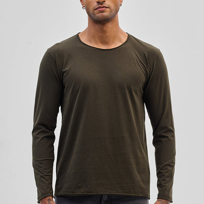 Olive Stretch Full Sleeve T-Shirt