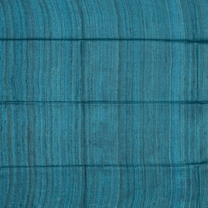 Indigo Handloom Tussar Silk Saree With Printed Tribal Motifs