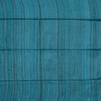 Indigo Handloom Tussar Silk Saree With Printed Tribal Motifs