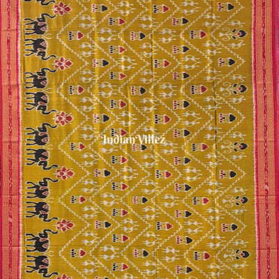 Mehendi Green Red Tribal Khandua Silk Saree