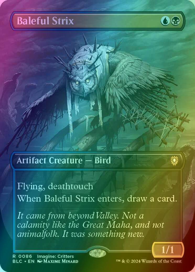 Baleful Strix [86] [Borderless] [Imagine: Critters] [Bloomburrow: Commander] [Foil]