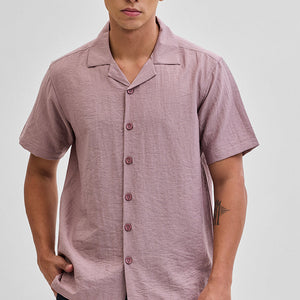 Mauve Box Fit Linen Blend Shirt