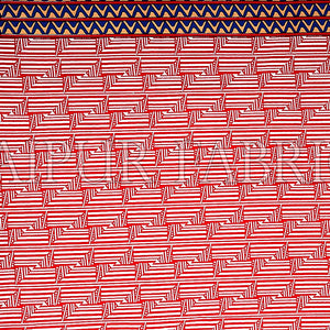Maroon Border Zig Zag  Pattern Screen Print Cotton Double Bed Sheet