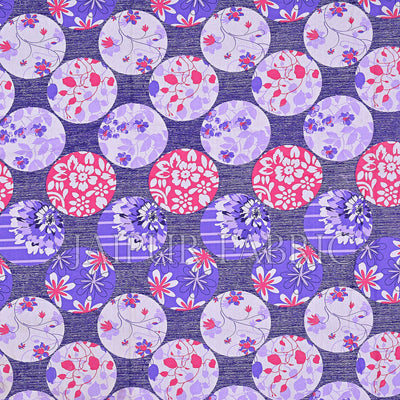 Purple Base Circle Polka Dot Pattern Cotton Double Bed Sheet