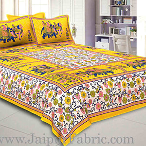 COMBO351 Beautiful Multicolor 2 Bedsheet + 4 Pillow Cover