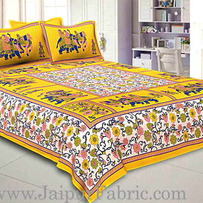 COMBO351 Beautiful Multicolor 2 Bedsheet + 4 Pillow Cover