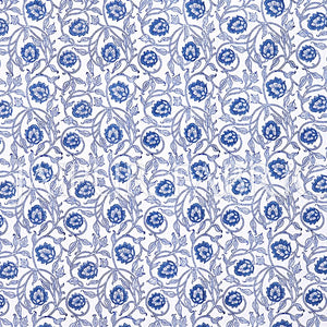 White Base With Kadi Print Blue Tree Hand Block Print Super Fine  Cotton Double Bed Sheet