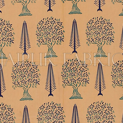 Red Light Brown Base With Flower and Plant Pattern Cotton Double Bed Sheet
