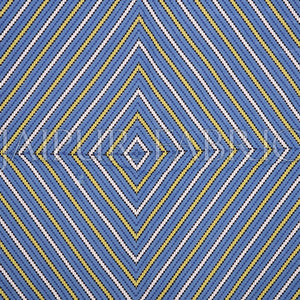 Blue Border Yellow Square and line Pattern Screen Print Cotton Double Bed Sheet