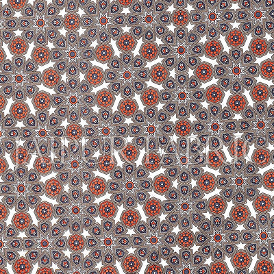 Brown Border Brown Base Screen Print Cotton Double Bed Sheet