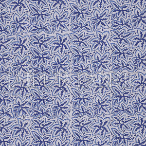 Blue Border White Base Leaf Pattern Block Print Cotton Double Bed Sheet